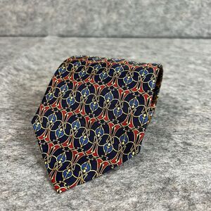 Richel Men’s Tie Blue Red Light Blue Gold Link Chain 100% Silk Made In Spain